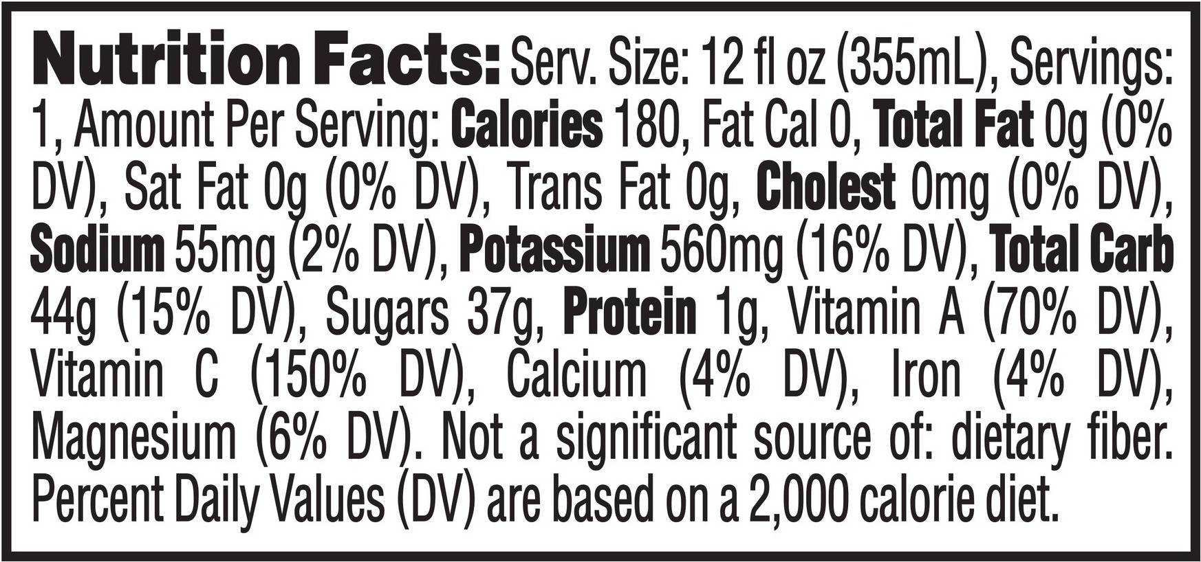 Image describing nutrition information for product Tropicana Farmstand Pomegranate Blueberry