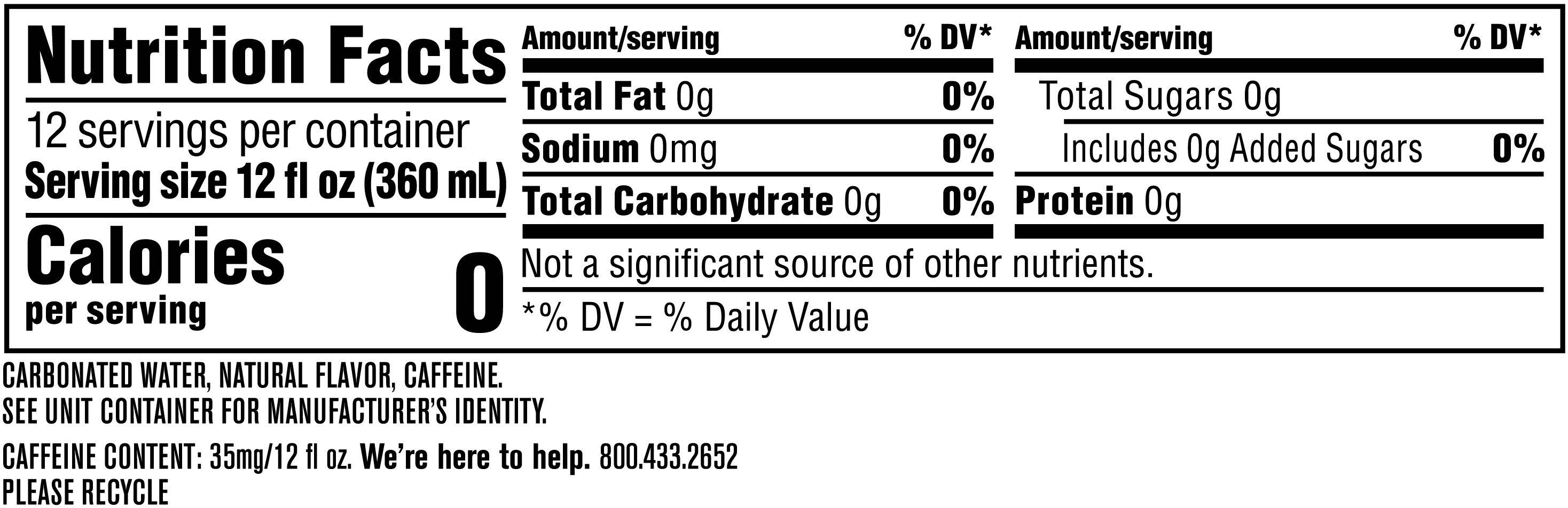 Image describing nutrition information for product bubly bounce mango passionfruit