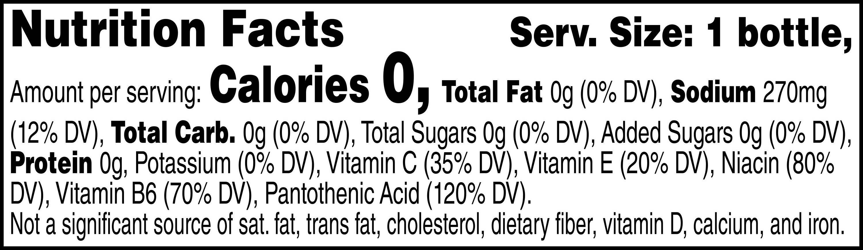 Image describing nutrition information for product Propel Mango