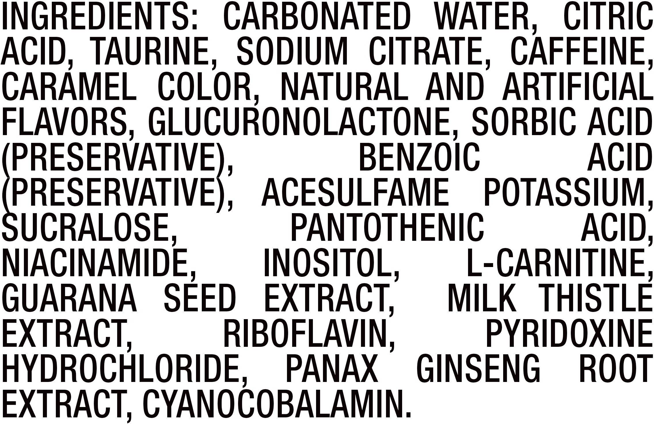 Image describing nutrition information for product Rockstar Sugar Free