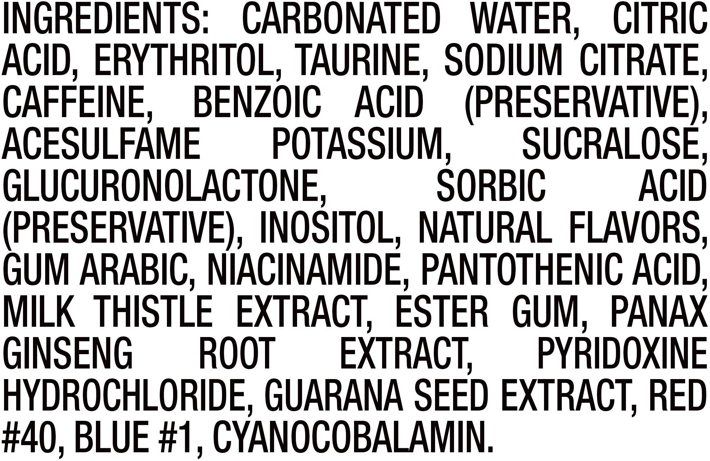 Image describing nutrition information for product Rockstar Pure Zero Punch