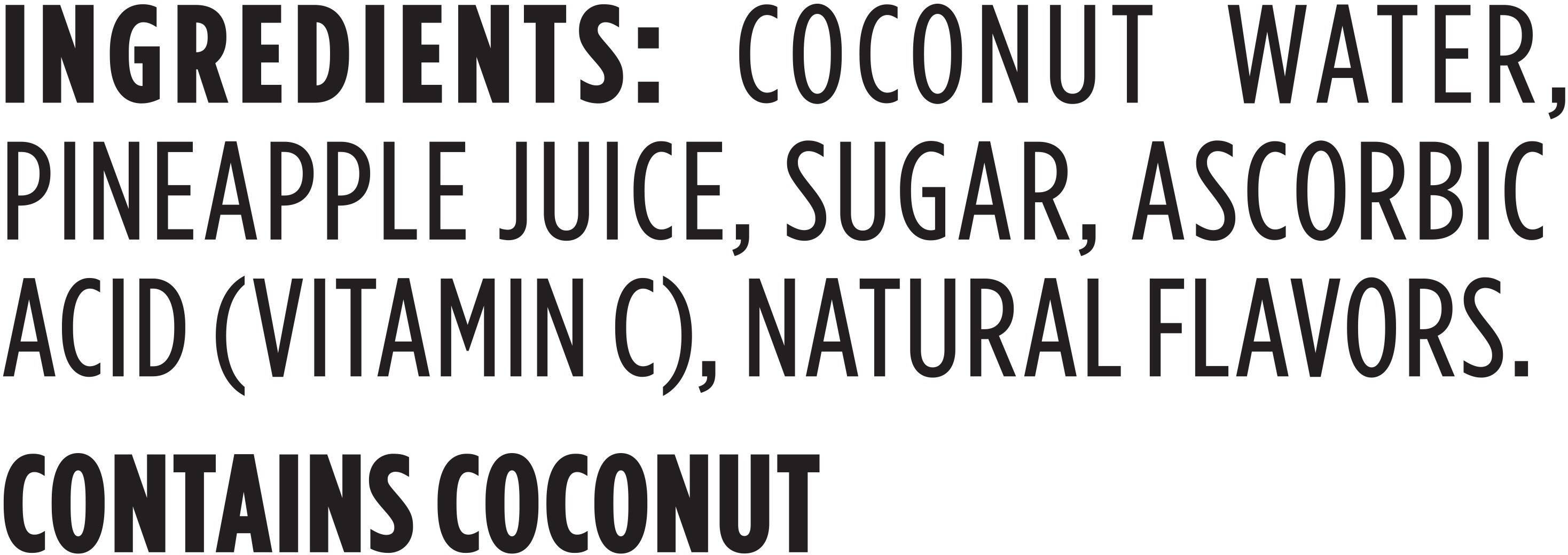 Image describing nutrition information for product O.N.E. Coconut Water Pineapple